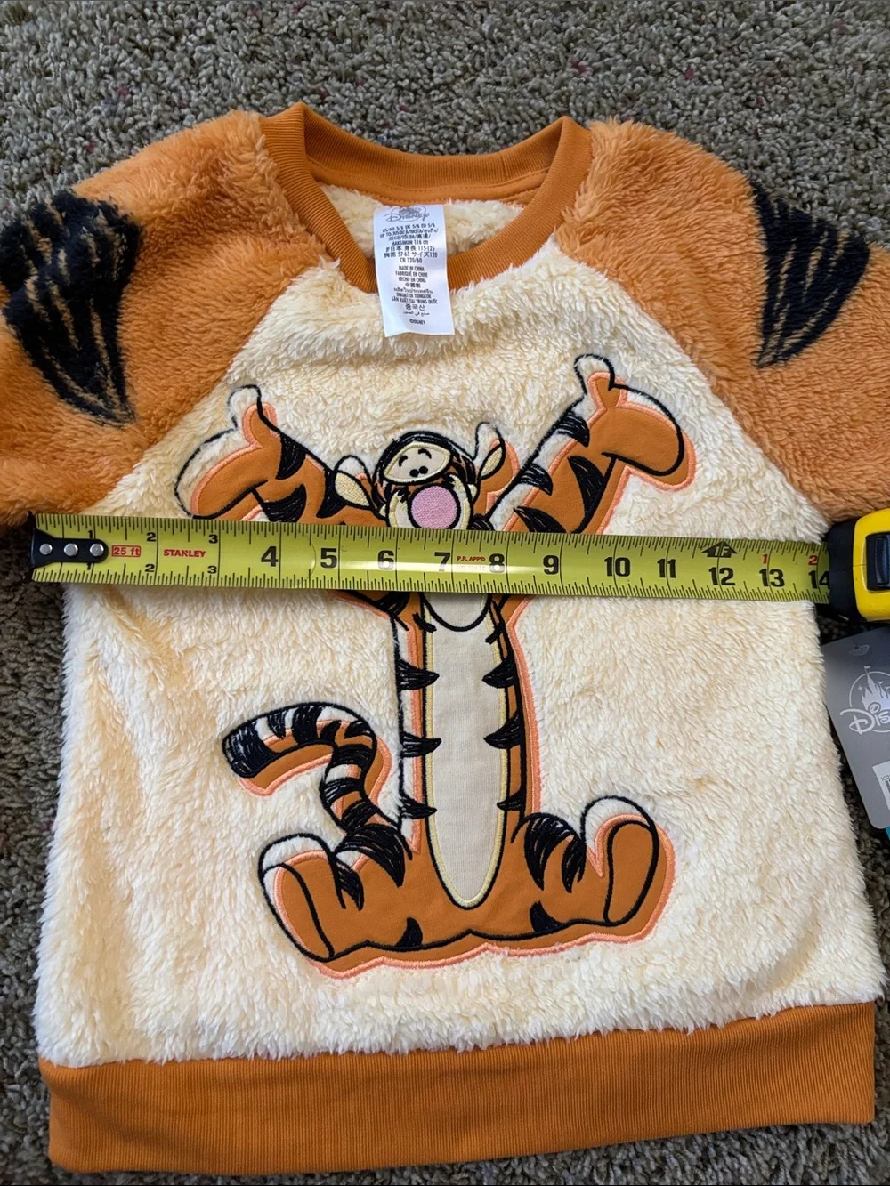 Disney Winnie the Pooh Tigger Kids Fuzzy Two-Piece Pajama Costume - Sz 5/6 NWT